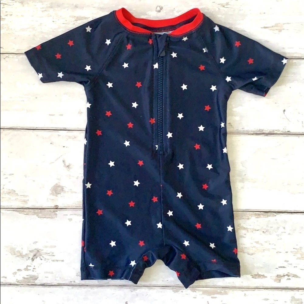 Old Navy Boys 6-12m Rashguard Swimsuit 6m 9m 12m Navy Stars NEW